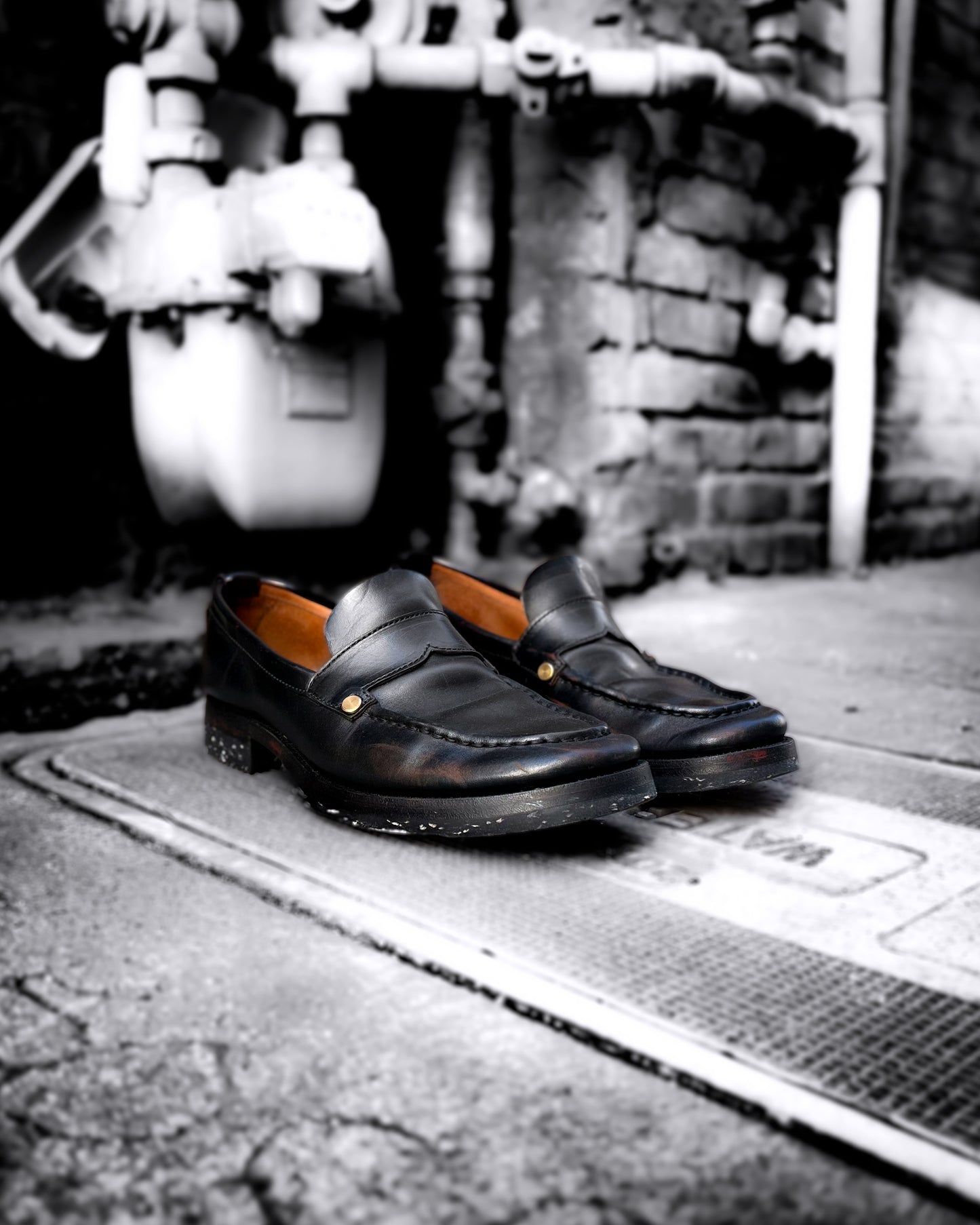 Dark 'n Stormy Horsebutt Loafers (Guidi)