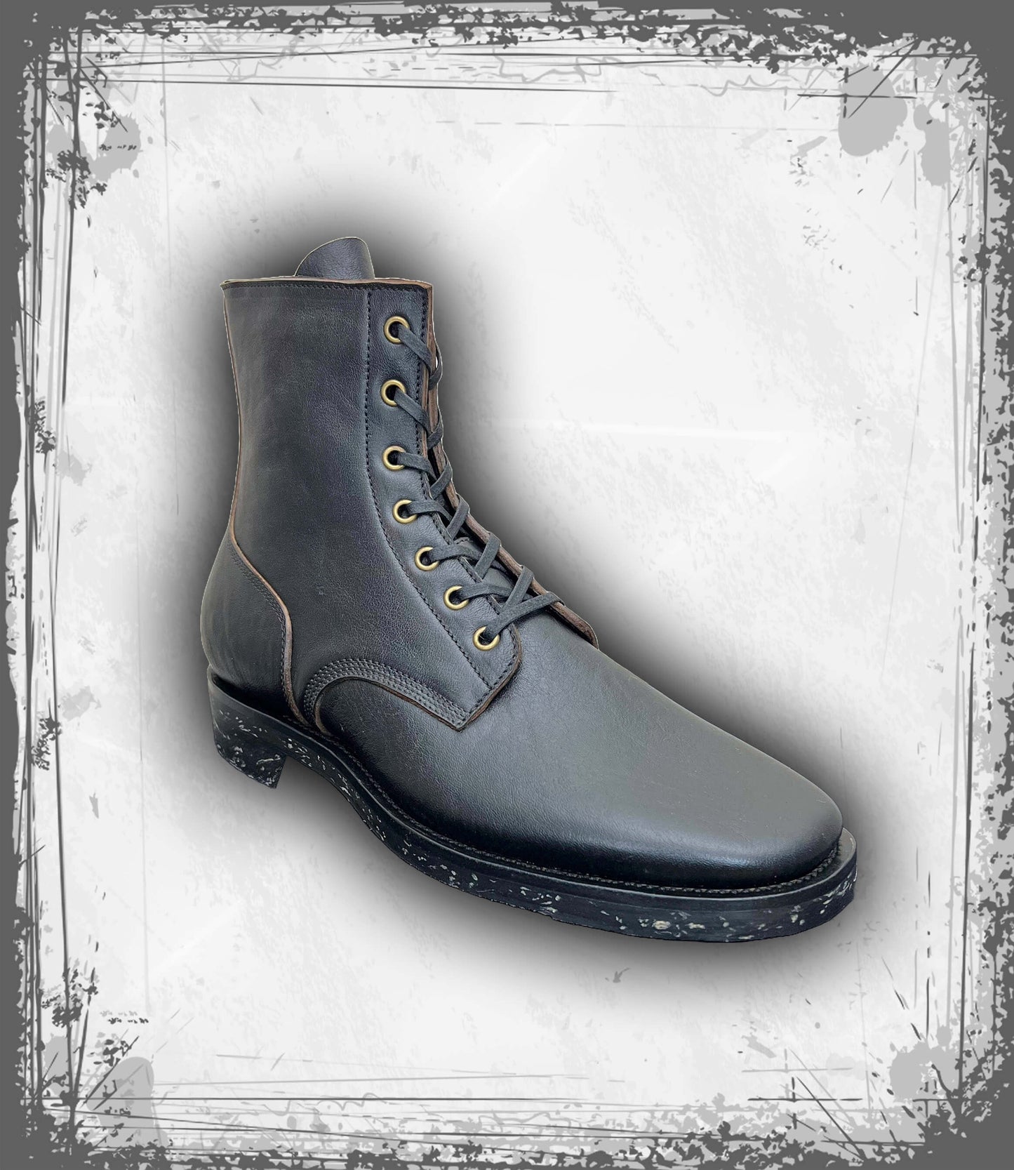 Shrunken Black Teacore Horsehide Boondockers (Nitta)
