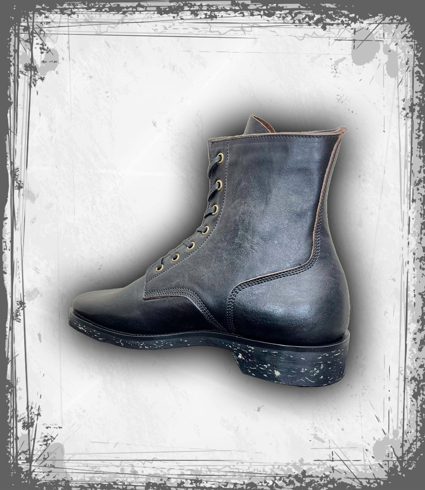 Shrunken Black Teacore Horsehide Boondockers (Nitta)