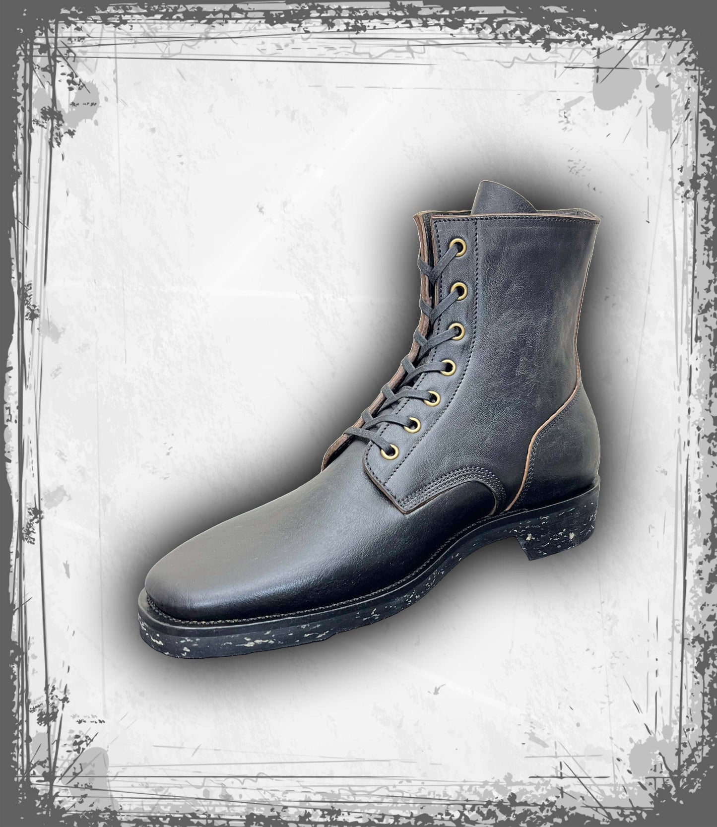 Shrunken Black Teacore Horsehide Boondockers (Nitta)
