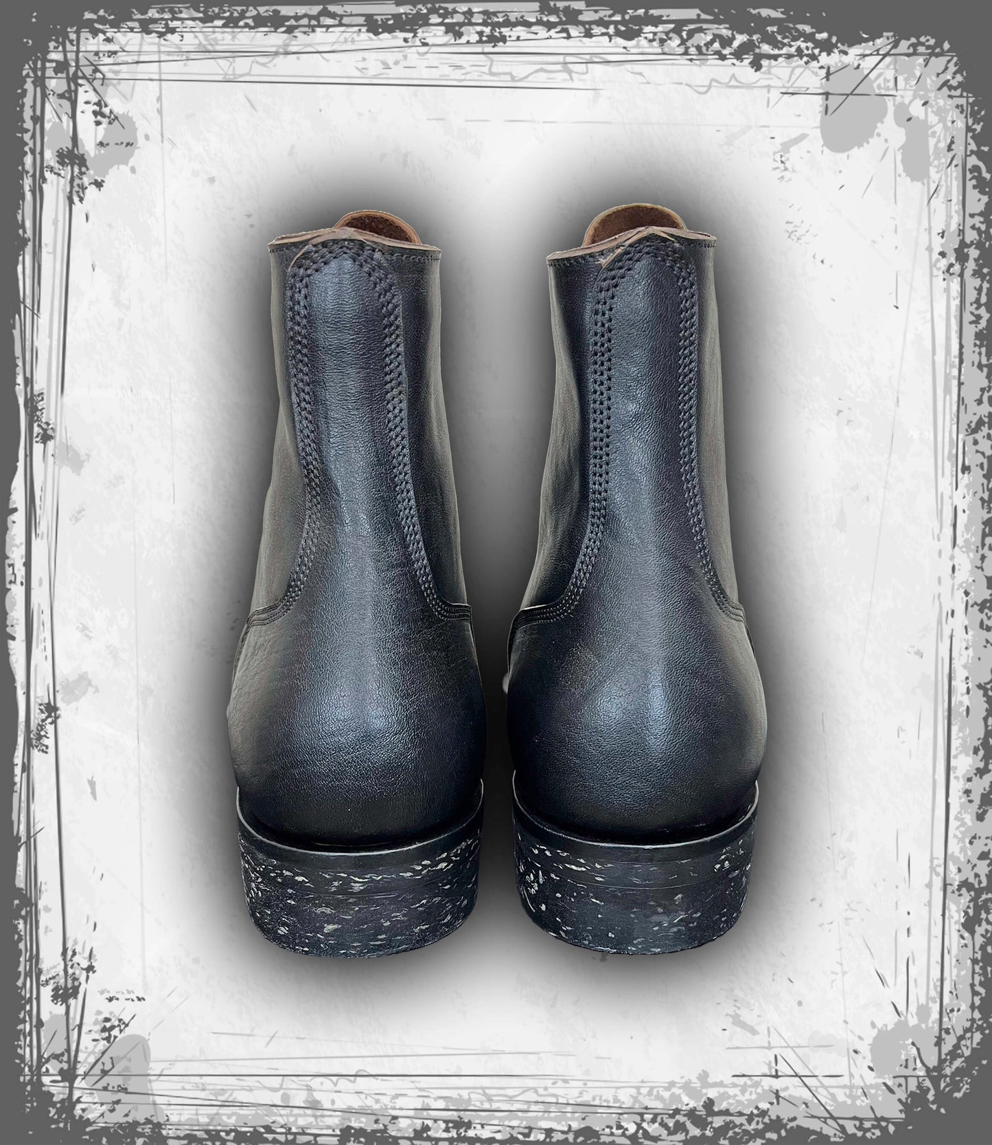 Shrunken Black Teacore Horsehide Boondockers (Nitta)
