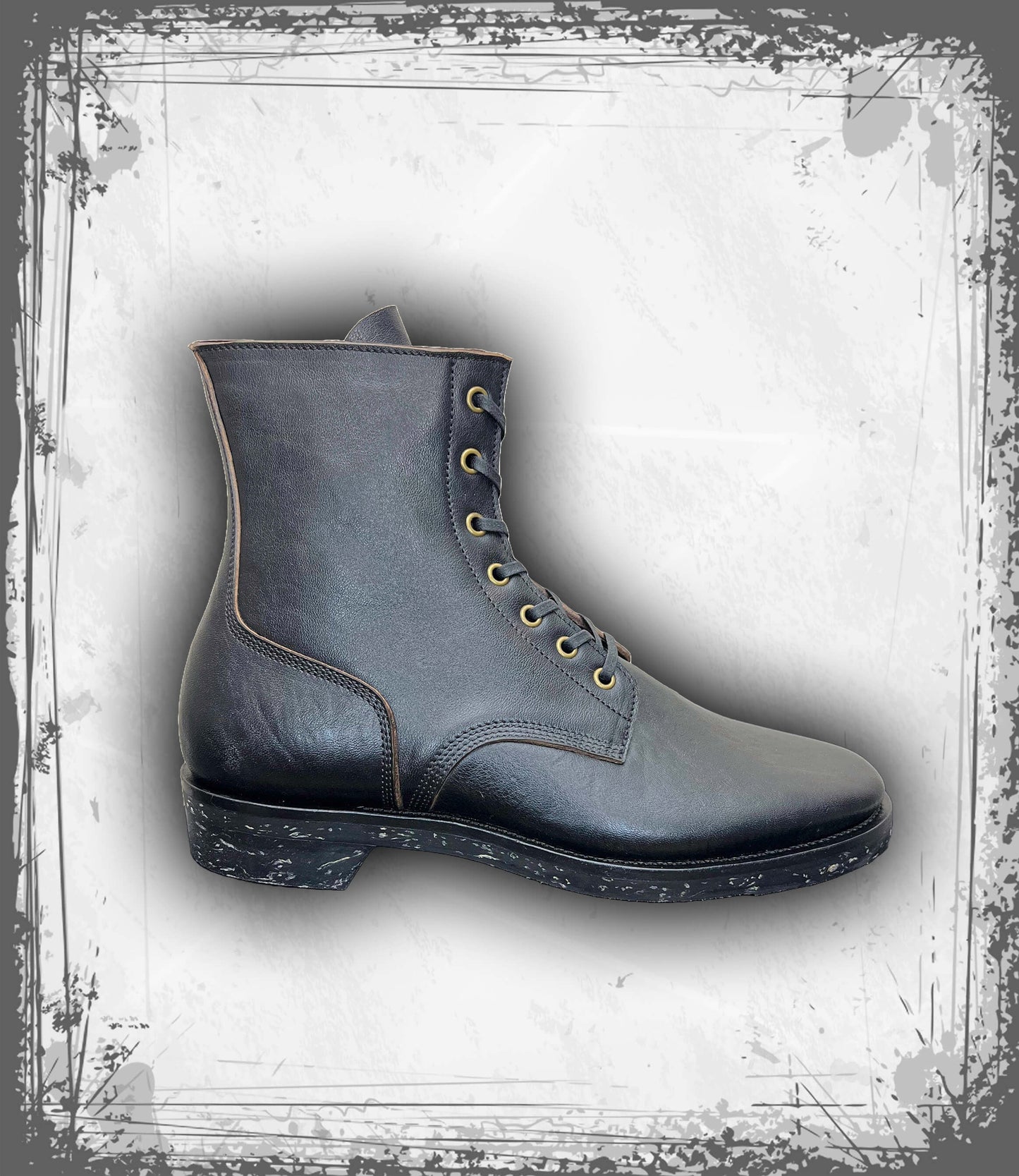 Shrunken Black Teacore Horsehide Boondockers (Nitta)