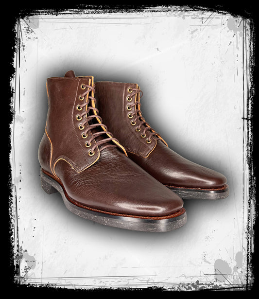 Shinki-Hikaku Brown Teacore Horsehide Boondockers (in-stock)